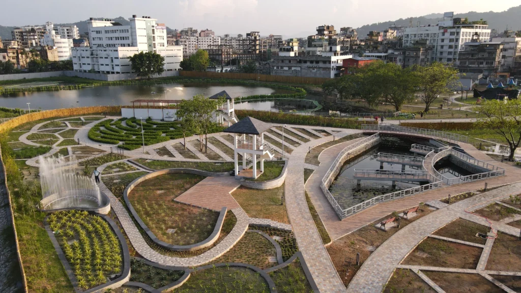 View of land redevelopment for botanical garden in Guwahati