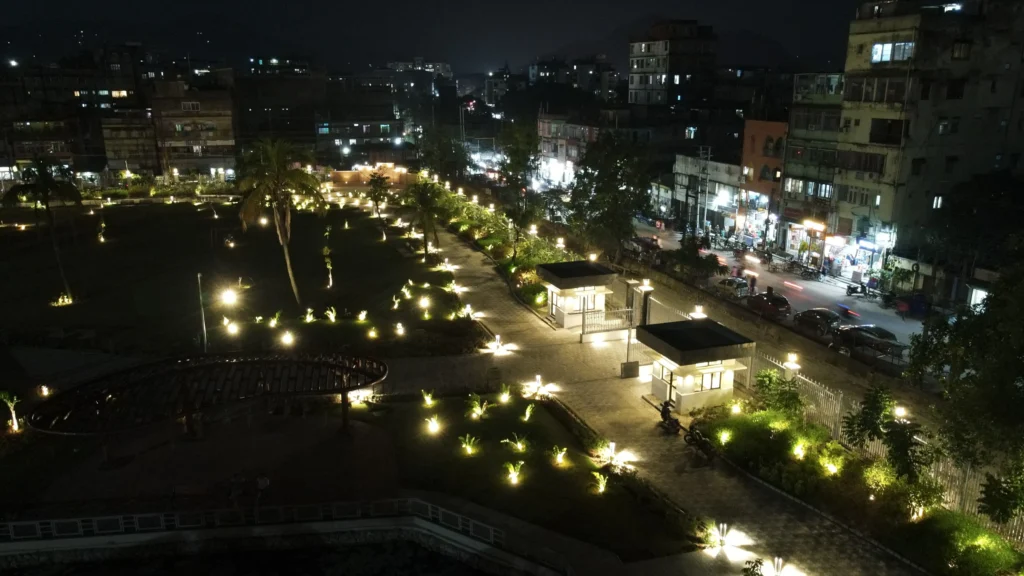 Green space development by GMDA at Fancy Bazar